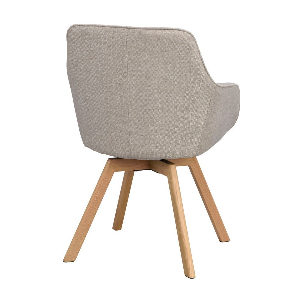 ALISON Essstuhl Beige/Eiche Stoff 58x60x88cm - ZEN ZONE Furniture