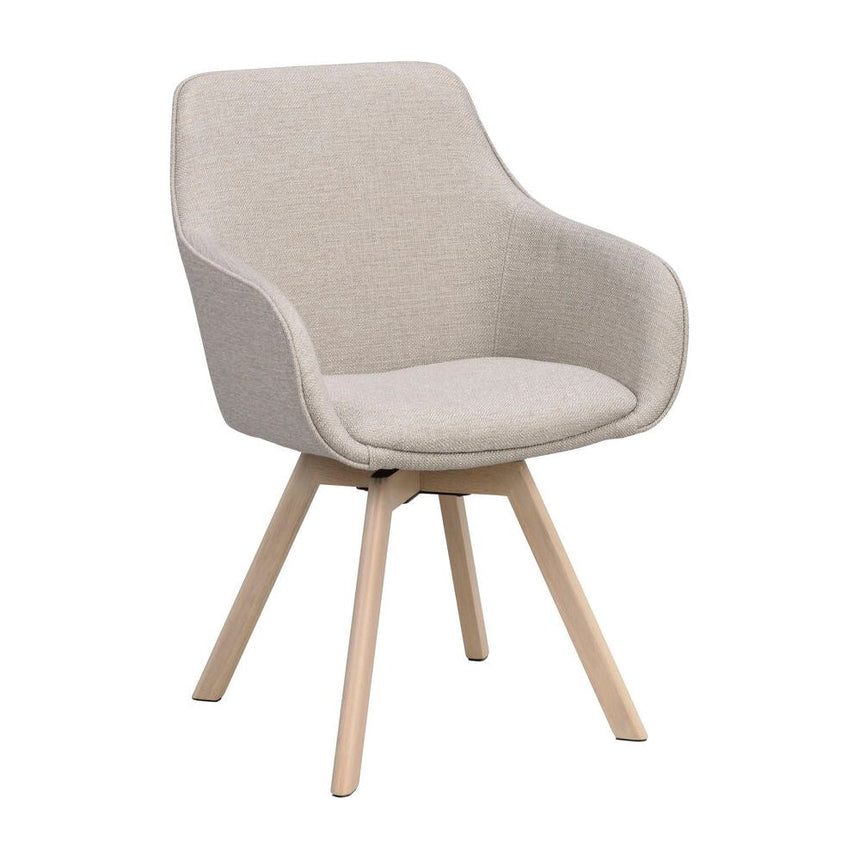 ALISON Essstuhl Beige/Weiß pigmentiert 58x60x88cm - ZEN ZONE Furniture