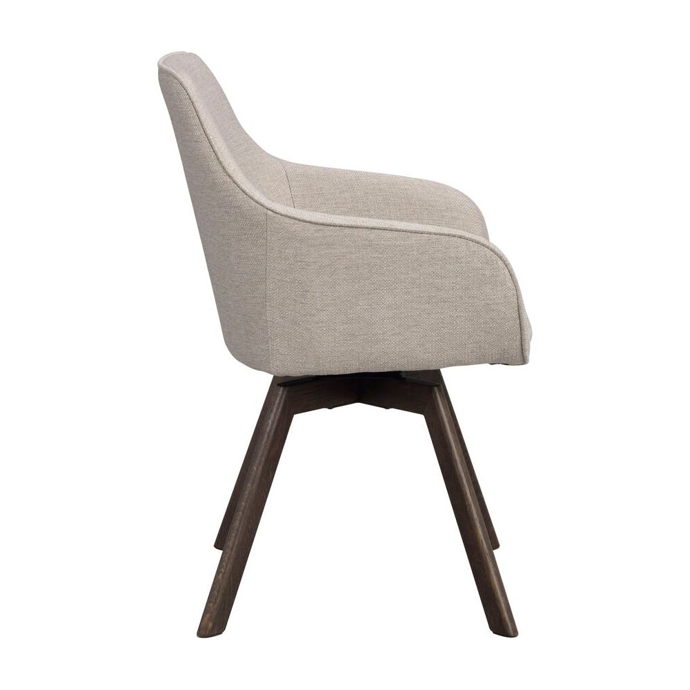 ALISON Essstuhl Beige/braun Stoff 58x60x88cm - ZEN ZONE Furniture