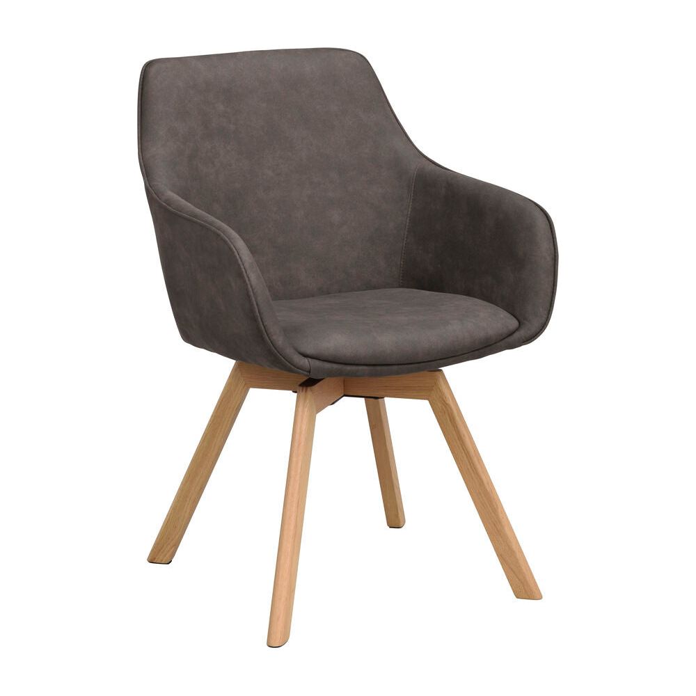 ALISON Essstuhl Dunkelgrau/Eiche 58x60x88cm - ZEN ZONE Furniture