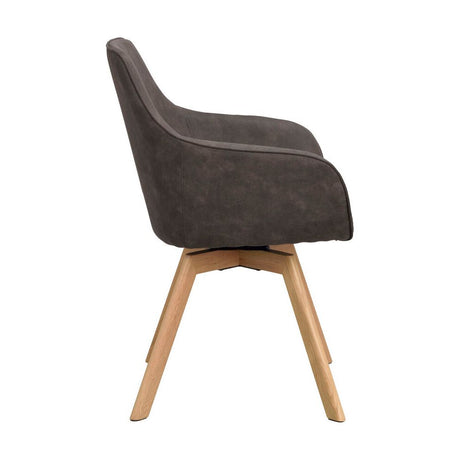 ALISON Essstuhl Dunkelgrau/Eiche 58x60x88cm - ZEN ZONE Furniture