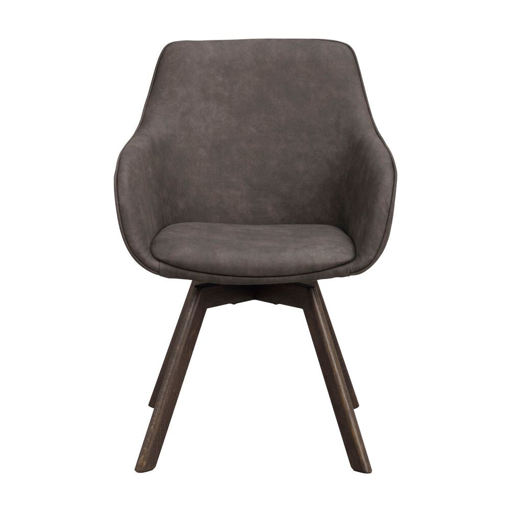 ALISON Essstuhl Dunkelgrau/Braun 58x60x88cm - ZEN ZONE Furniture