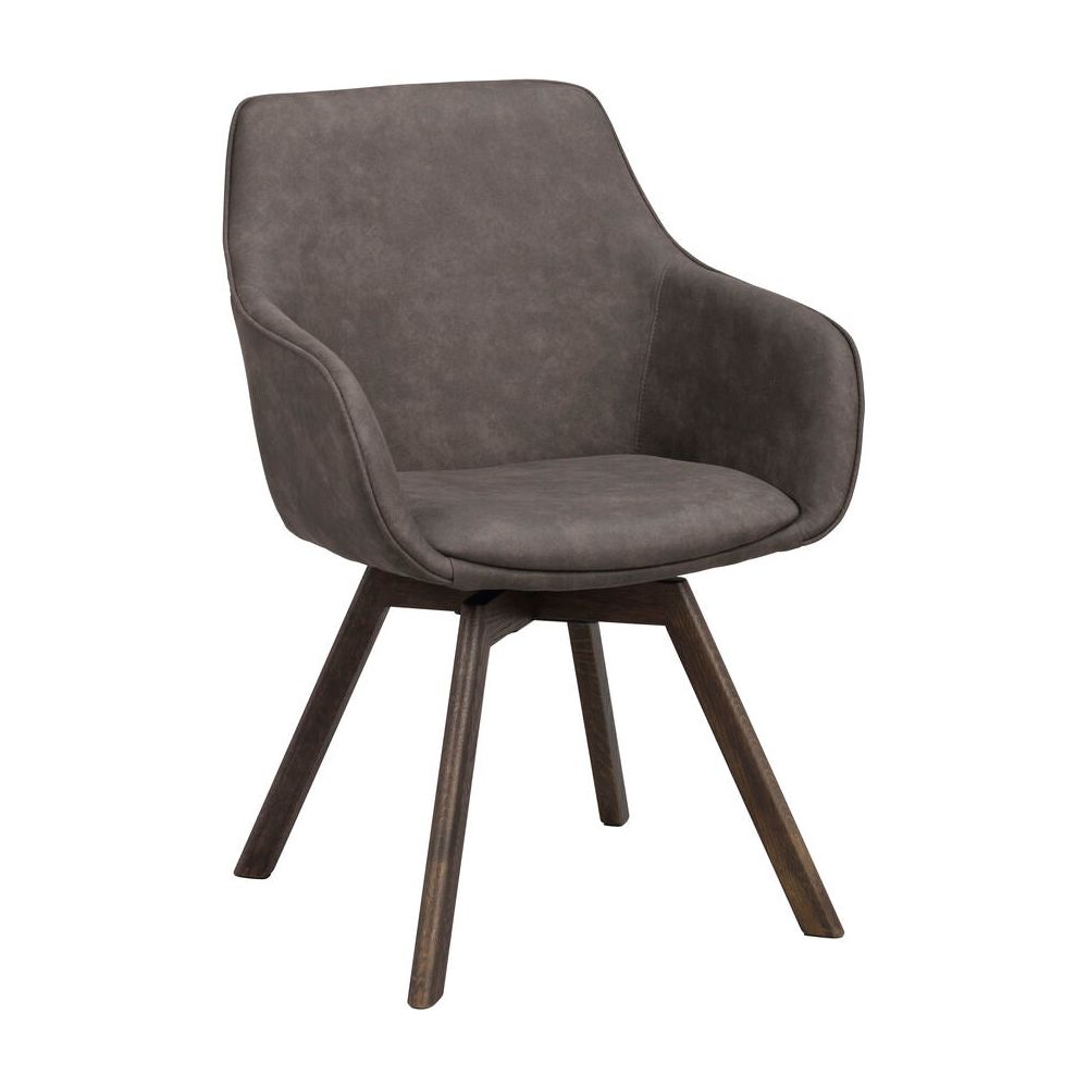 ALISON Essstuhl Dunkelgrau/Braun 58x60x88cm - ZEN ZONE Furniture