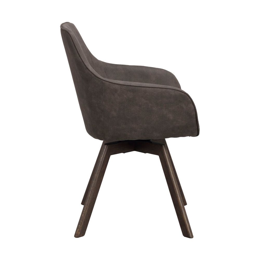 ALISON Essstuhl Dunkelgrau/Braun 58x60x88cm - ZEN ZONE Furniture