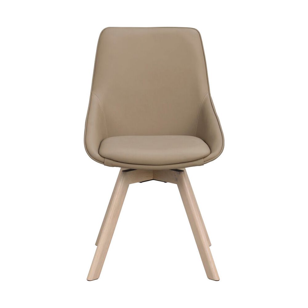 ALISON Essstuhl Beige/Weiß pigmentiert Leder 51x60x88cm - ZEN ZONE Furniture