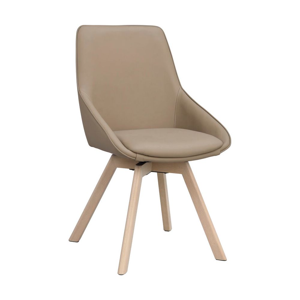 ALISON Essstuhl Beige/Weiß pigmentiert Leder 51x60x88cm - ZEN ZONE Furniture