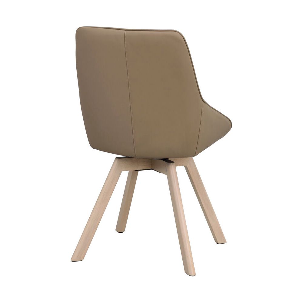 ALISON Essstuhl Beige/Weiß pigmentiert Leder 51x60x88cm - ZEN ZONE Furniture