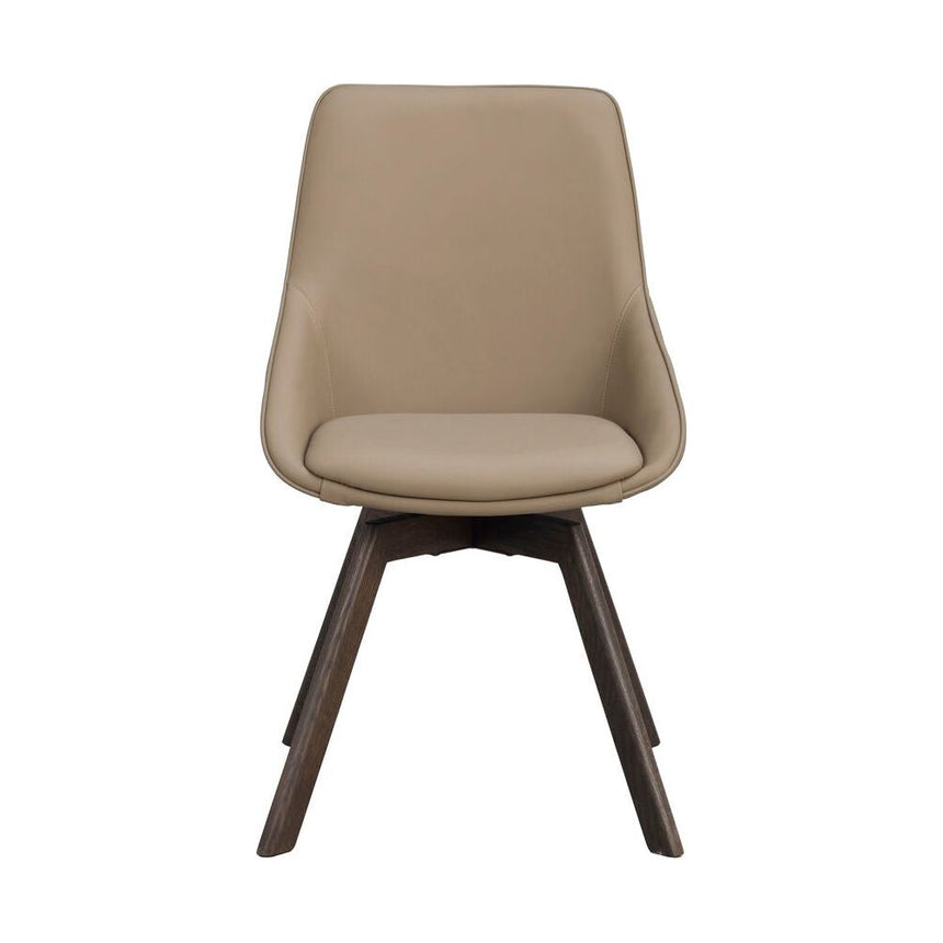 ALISON Essstuhl Beige/braun Leder 51x60x88cm - ZEN ZONE Furniture