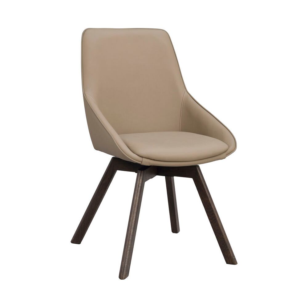 ALISON Essstuhl Beige/braun Leder 51x60x88cm - ZEN ZONE Furniture