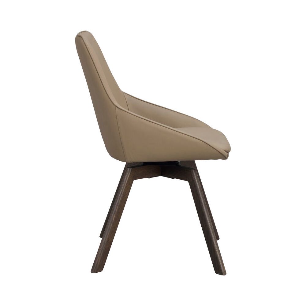 ALISON Essstuhl Beige/braun Leder 51x60x88cm - ZEN ZONE Furniture