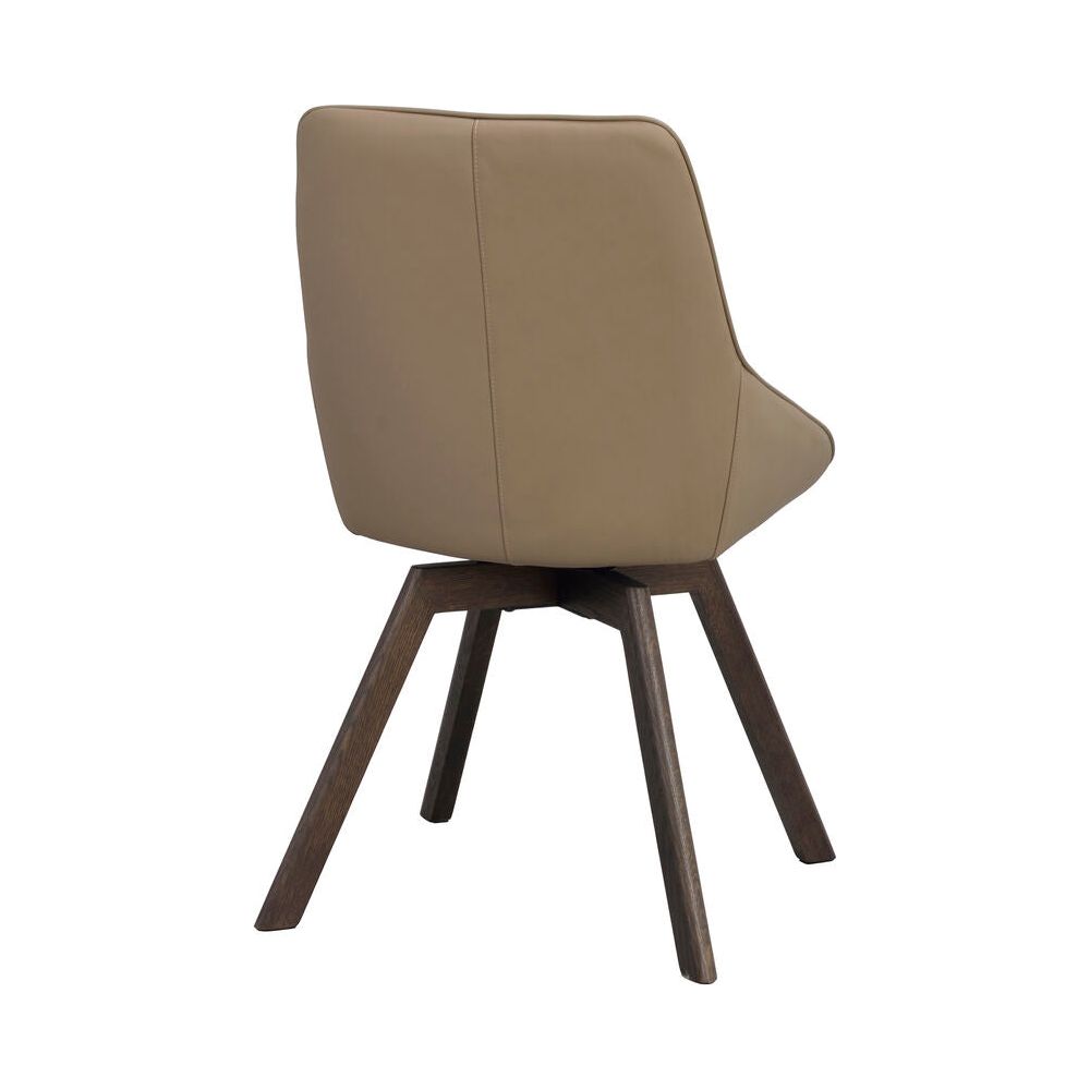 ALISON Essstuhl Beige/braun Leder 51x60x88cm - ZEN ZONE Furniture