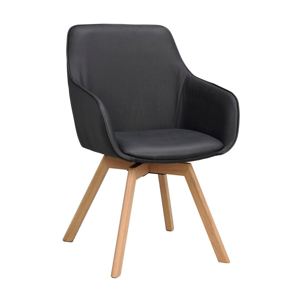 ALISON Essstuhl Schwarz/Eiche 58x60x88cm - ZEN ZONE Furniture