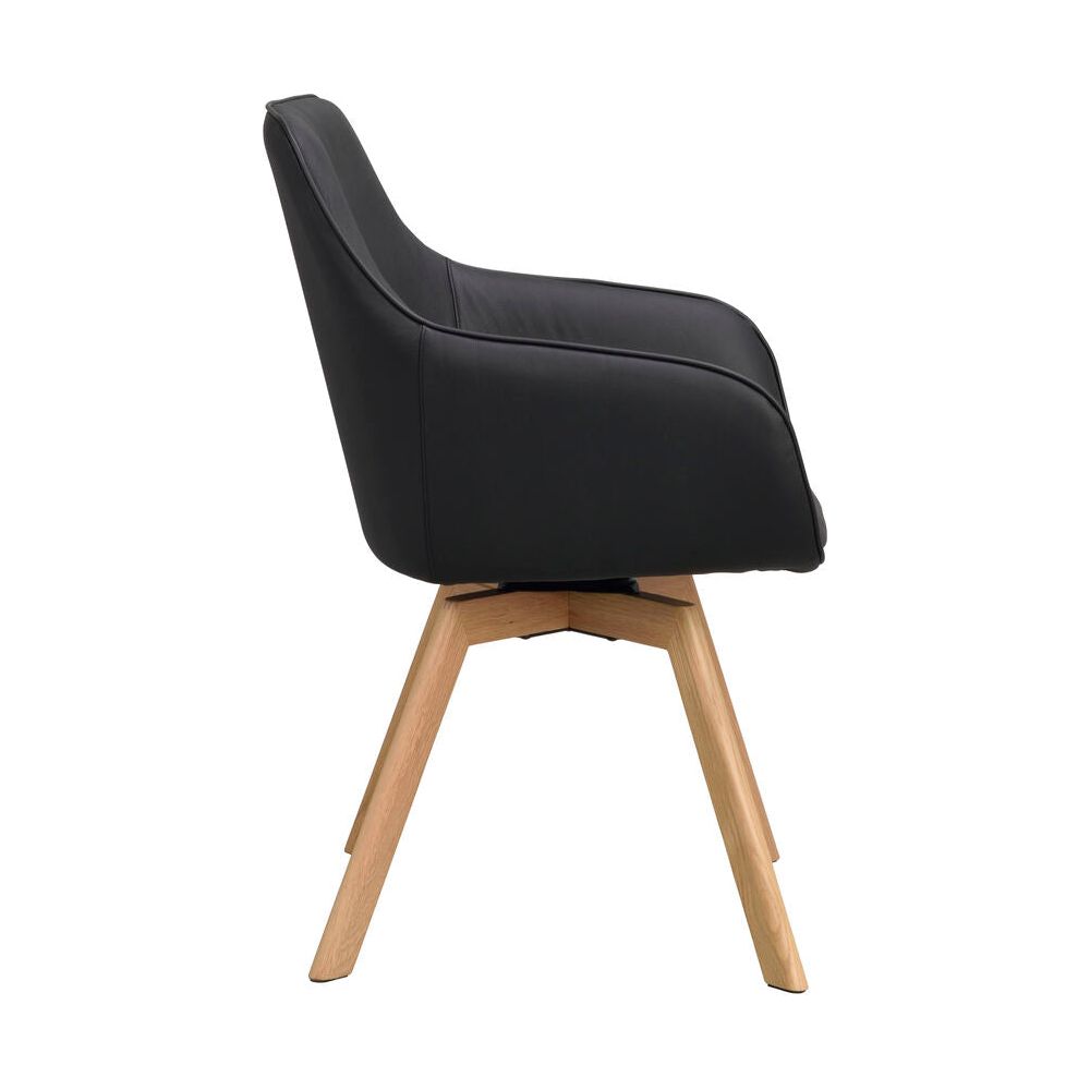 ALISON Essstuhl Schwarz/Eiche 58x60x88cm - ZEN ZONE Furniture