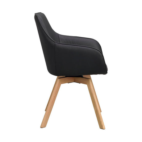 ALISON Essstuhl Schwarz/Eiche 58x60x88cm - ZEN ZONE Furniture