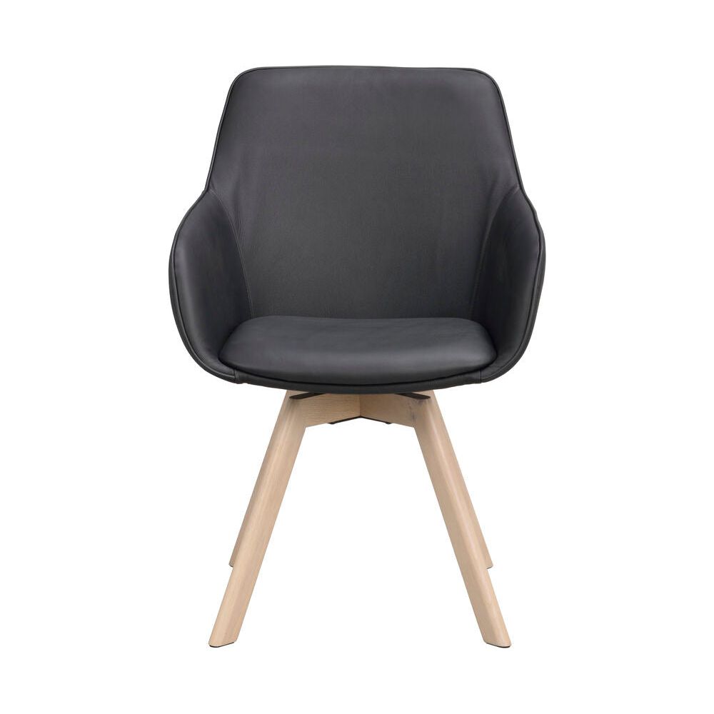 ALISON Essstuhl Schwarz/weiß pigmentiert 58x60x88cm - ZEN ZONE Furniture