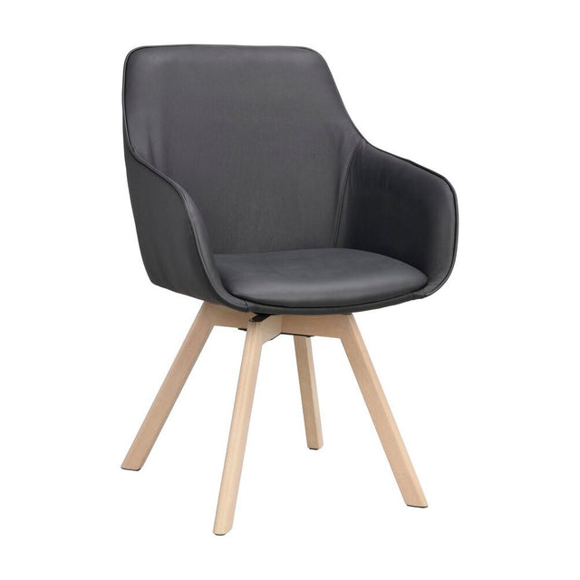 ALISON Essstuhl Schwarz/weiß pigmentiert 58x60x88cm - ZEN ZONE Furniture