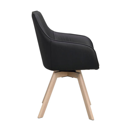 ALISON Essstuhl Schwarz/weiß pigmentiert 58x60x88cm - ZEN ZONE Furniture
