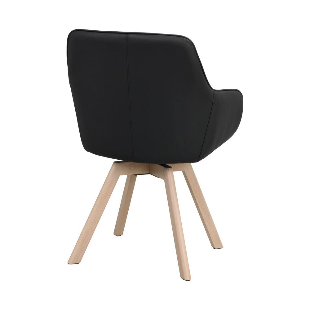 ALISON Essstuhl Schwarz/weiß pigmentiert 58x60x88cm - ZEN ZONE Furniture