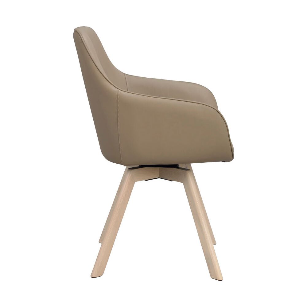 ALISON Essstuhl Beige/Weiß pigmentiert Leder 58x60x88cm - ZEN ZONE Furniture
