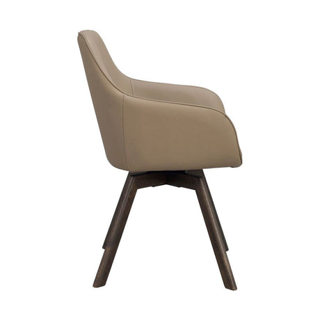 ALISON Essstuhl Beige/braun Leder 58x60x88cm - ZEN ZONE Furniture