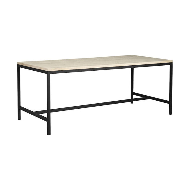 EVERETT Esstisch Weiß pigmentiert/Schwarz 180x100x75cm - ZEN ZONE