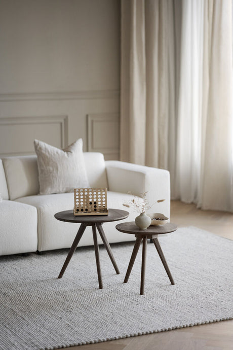 YUMI Couchtisch 2er-Set Rund Braun 50x50x45cm - ZEN ZONE Furniture
