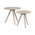 YUMI Couchtisch 2er-Set Rund Weiß pigmentiert 50x50x45cm - ZEN ZONE Furniture