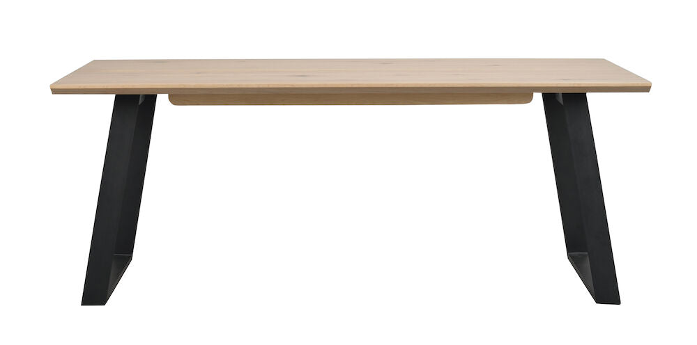 MELVILLE Esstisch Weiß pigmentiert/Schwarz 210x95x75cm - ZEN ZONE
