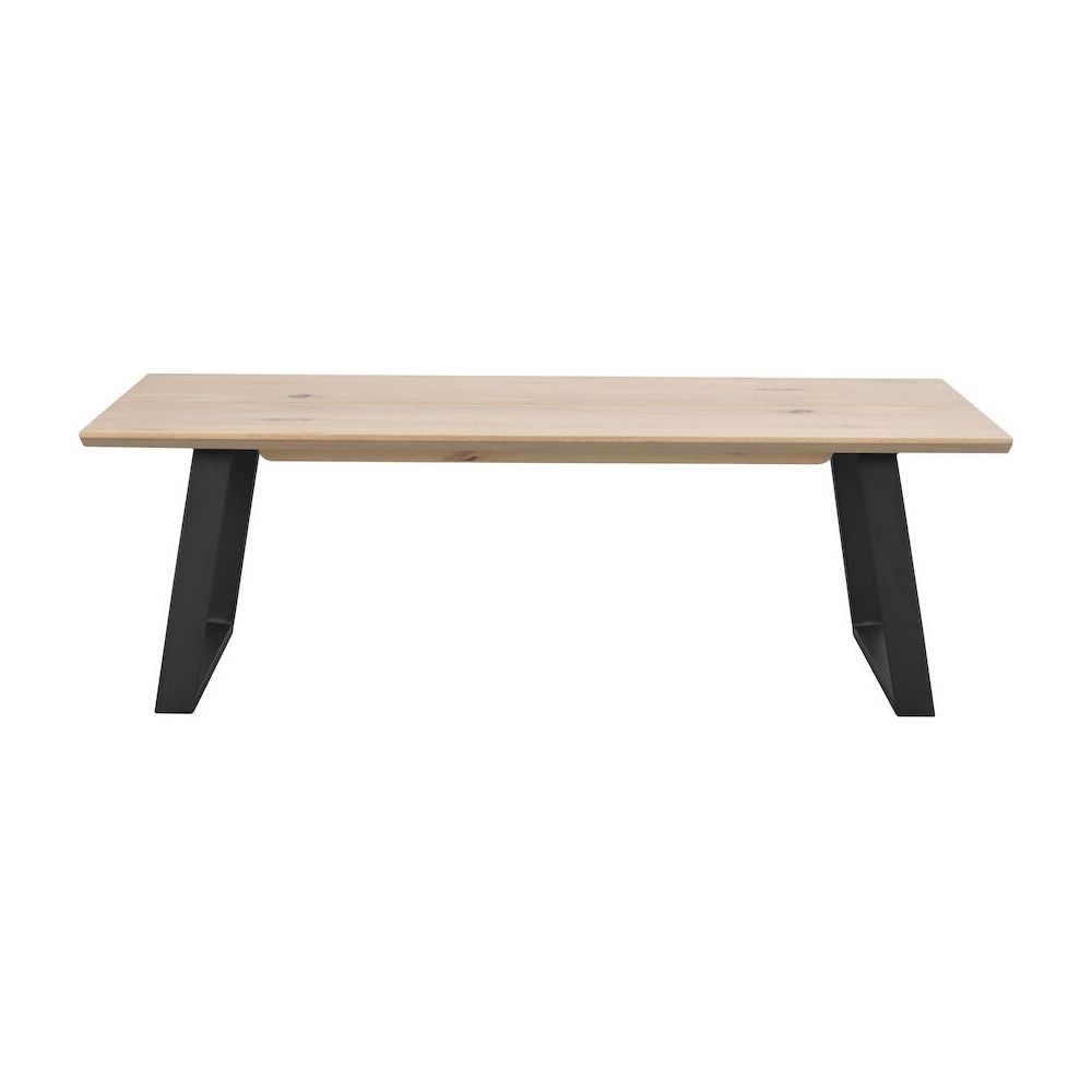 MELVILLE Couchtisch Weiß pigmentiert/Schwarz 140x65x46cm - ZEN ZONE