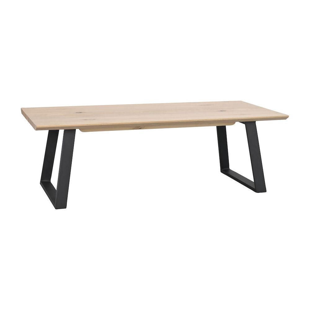 MELVILLE Couchtisch Weiß pigmentiert/Schwarz 140x65x46cm - ZEN ZONE