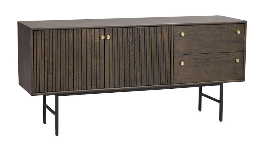 CLEARBROOK Sideboard Braun/Schwarz 160x42x75cm - ZEN ZONE Furniture
