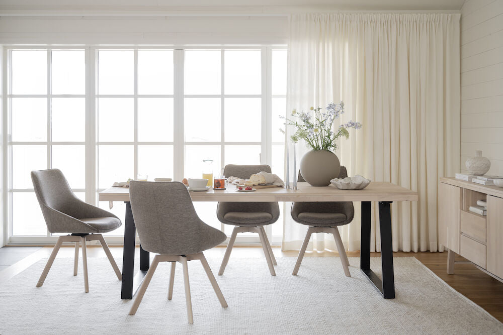 BROOKLYN Esstisch Weiß pigmentiert/Schwarz 220x95x75cm - ZEN ZONE