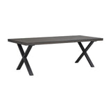 BROOKLYN Esstisch Dunkelbraun/Schwarz X-Beine 220x95x75cm - ZEN ZONE