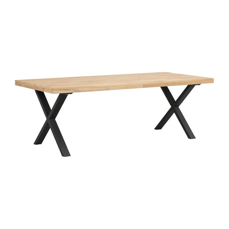 BROOKLYN Esstisch Eiche/Schwarz X-Beine 220x95x75cm - ZEN ZONE