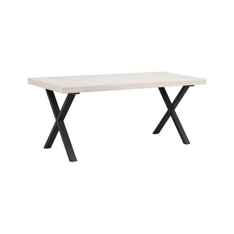 BROOKLYN Esstisch Weiß pigmentiert/Schwarz X-Beine 170x95x75cm - ZEN ZONE