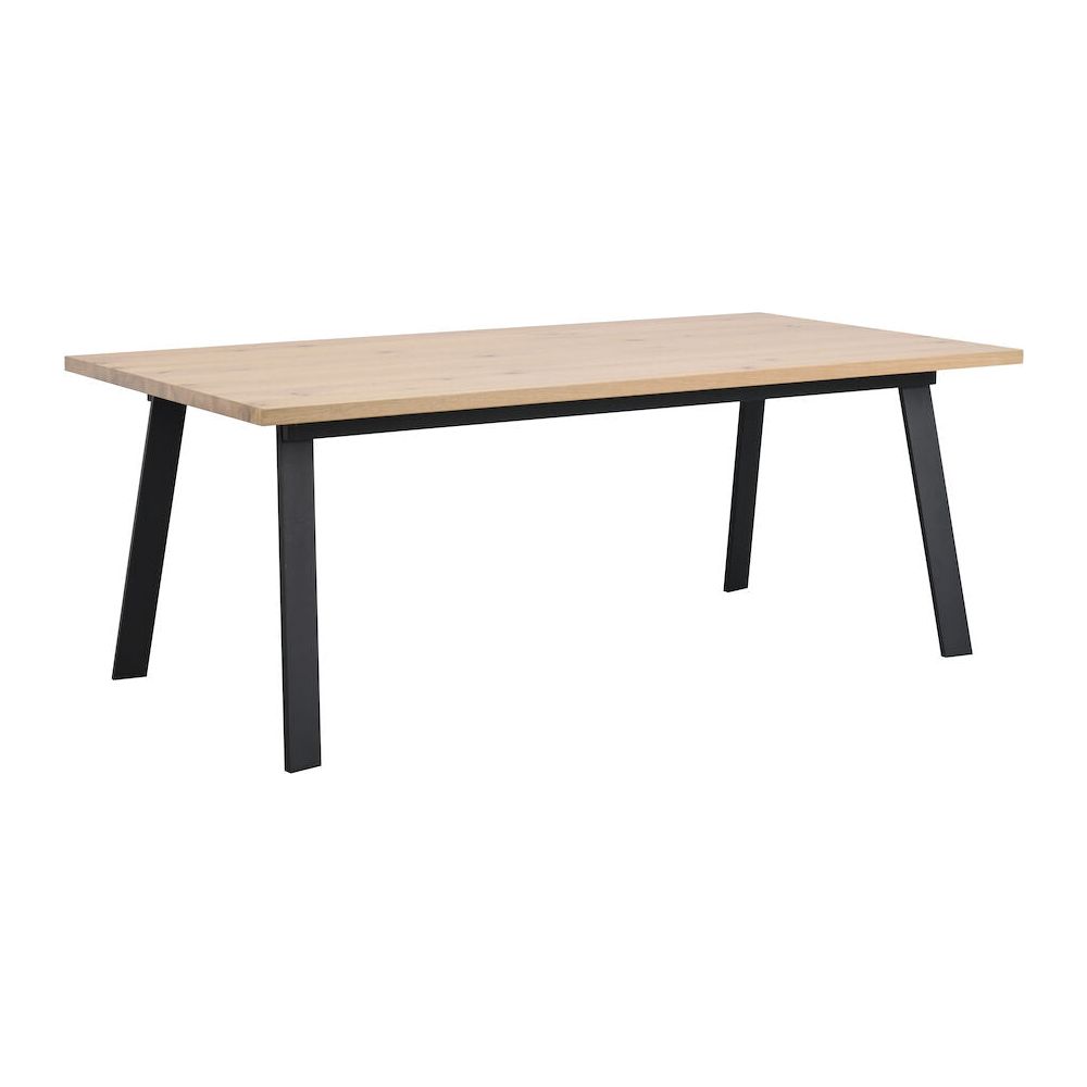 WINNIPEG Esstisch Weiß pigmentiert/Schwarz 200x100x75cm - ZEN ZONE