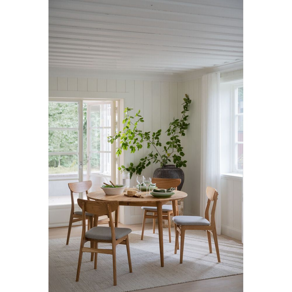 RODHAM Essstuhl Eiche/Graubeige 44x51x82cm - ZEN ZONE Furniture