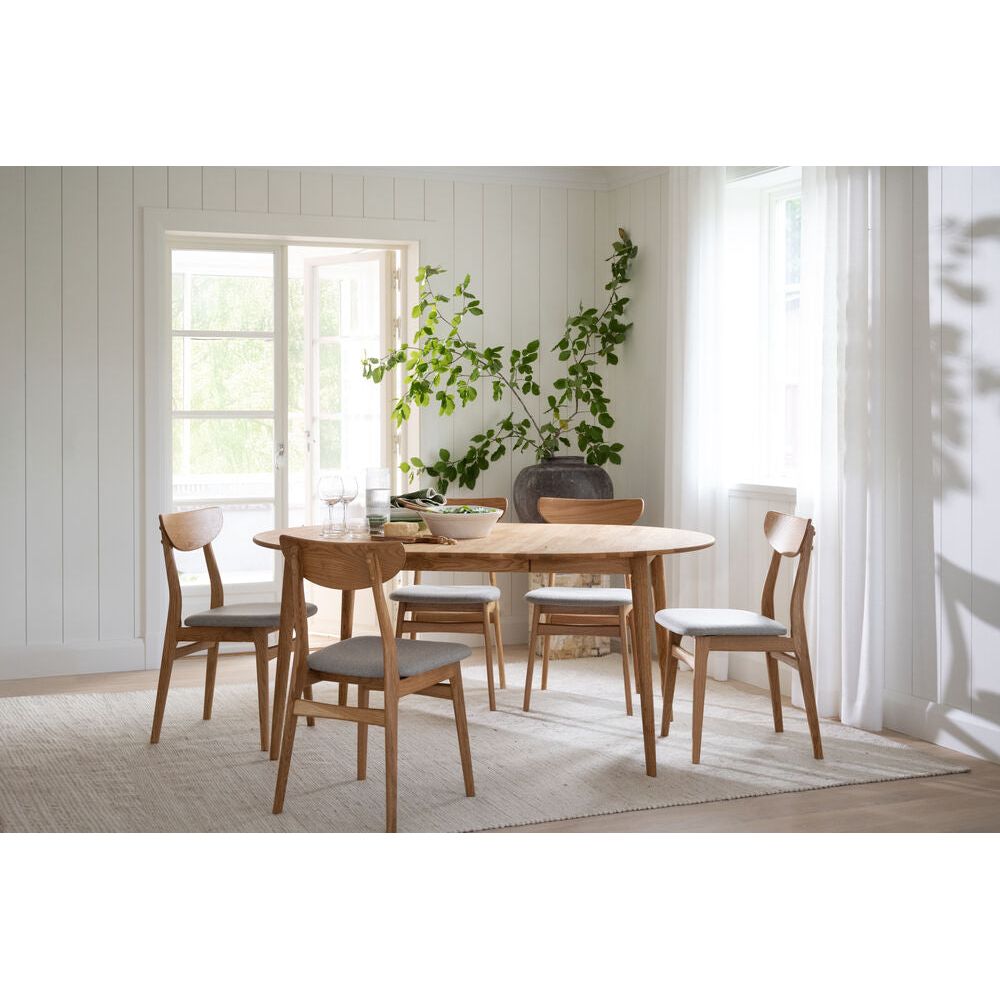 RODHAM Essstuhl Eiche/Graubeige 44x51x82cm - ZEN ZONE Furniture