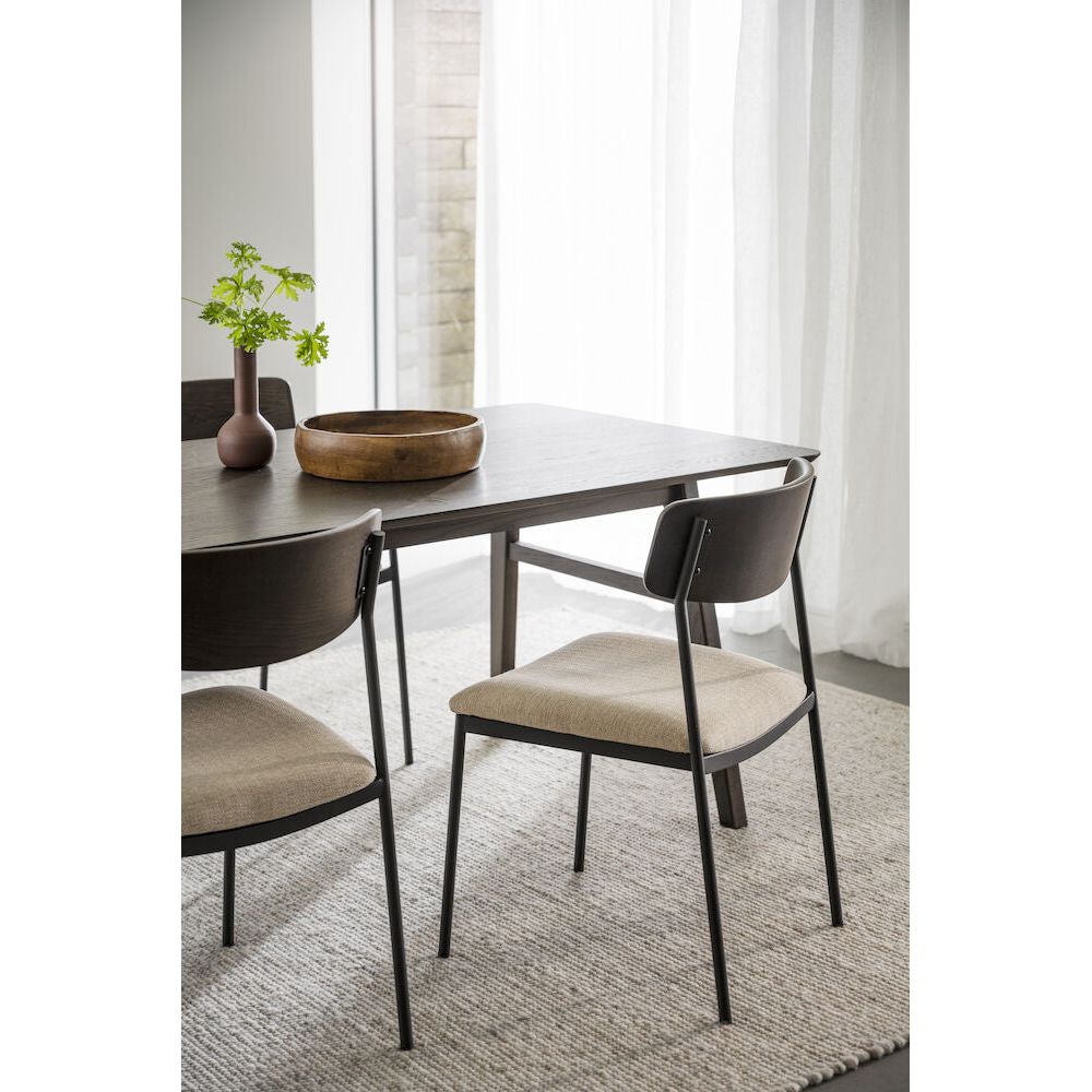 MAYMONT Esszimmerstuhl Braun/hellbeige/schwarz 50x53x83cm - ZEN ZONE