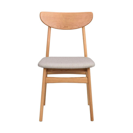 RODHAM Essstuhl Eiche/Graubeige 44x51x82cm - ZEN ZONE Furniture