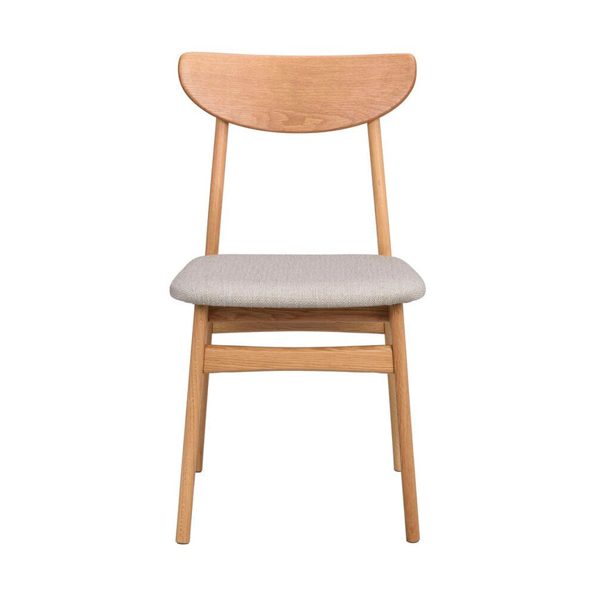 RODHAM Essstuhl Eiche/Graubeige 44x51x82cm - ZEN ZONE Furniture