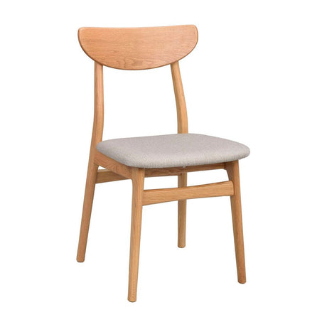 RODHAM Essstuhl Eiche/Graubeige 44x51x82cm - ZEN ZONE Furniture
