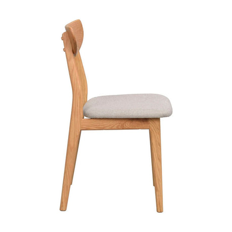 RODHAM Essstuhl Eiche/Graubeige 44x51x82cm - ZEN ZONE Furniture