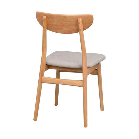 RODHAM Essstuhl Eiche/Graubeige 44x51x82cm - ZEN ZONE Furniture