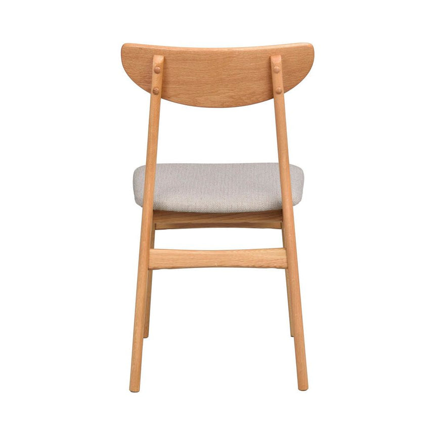 RODHAM Essstuhl Eiche/Graubeige 44x51x82cm - ZEN ZONE Furniture