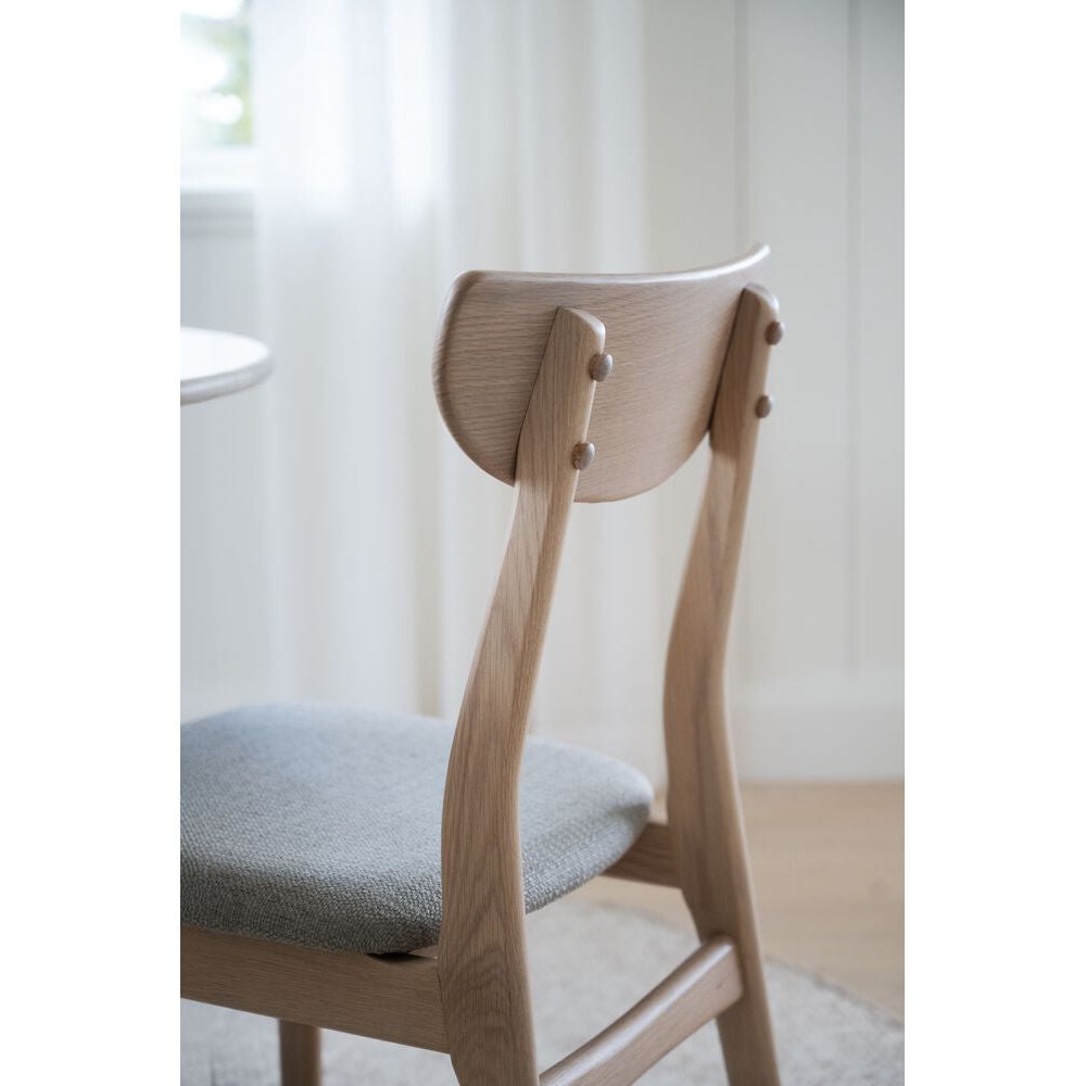 RODHAM Essstuhl Weiß pigmentiert/Graubeige 44x51x82cm - ZEN ZONE Furniture