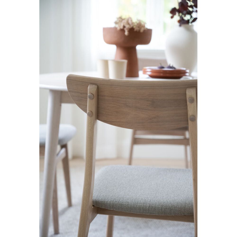 RODHAM Essstuhl Weiß pigmentiert/Graubeige 44x51x82cm - ZEN ZONE Furniture