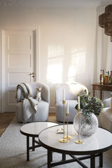 MARSDEN Couchtisch Rund Beige/braun 90x90x45cm - ZEN ZONE Furniture