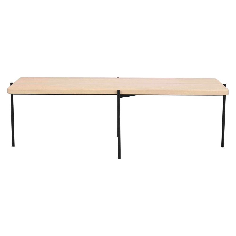 SHELTON Couchtisch Weiß pigmentiert/Schwarz 145x60x45cm - ZEN ZONE Furniture