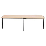 SHELTON Couchtisch Weiß pigmentiert/Schwarz 145x60x45cm - ZEN ZONE Furniture